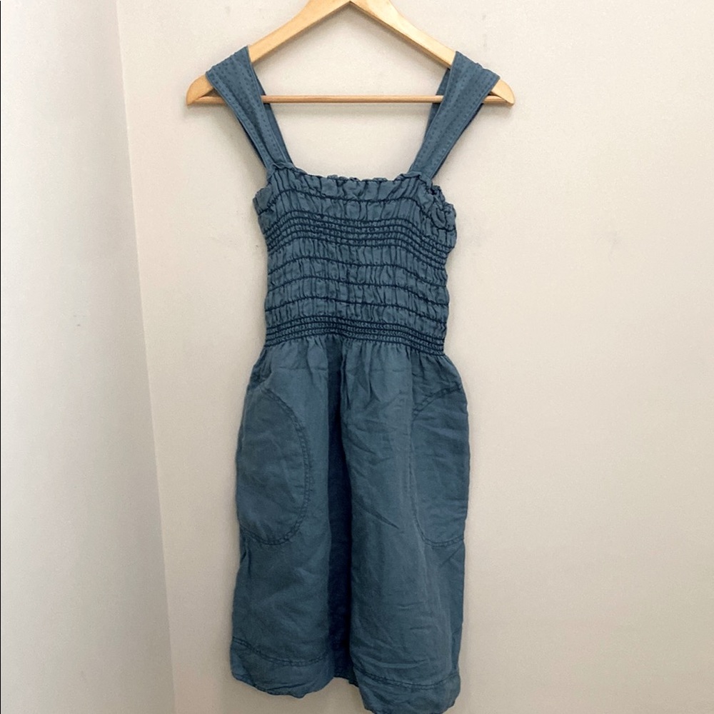 Maeve Anthropologie size xs dress pockets adjustable straps summer linen mix
